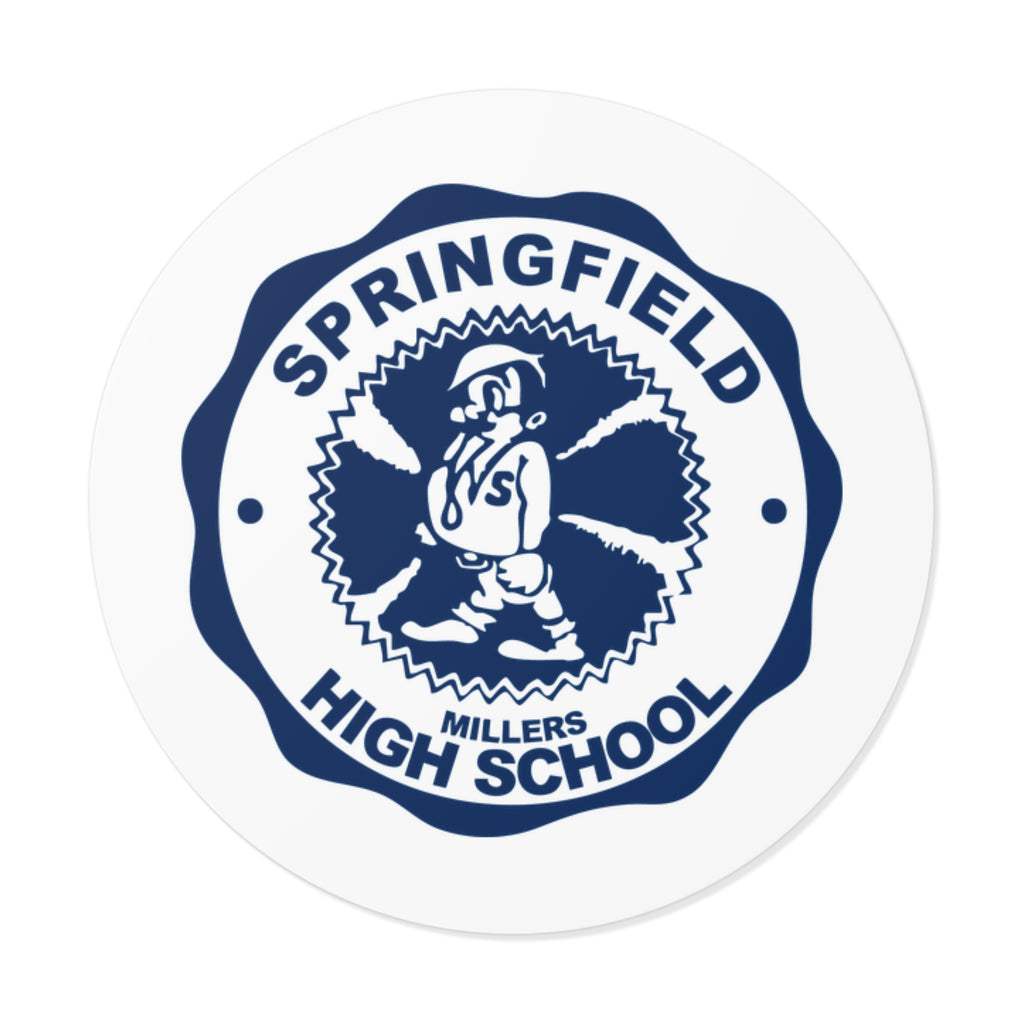 Springfield High School Millers Round Vinyl Sticker — School Logo Decal