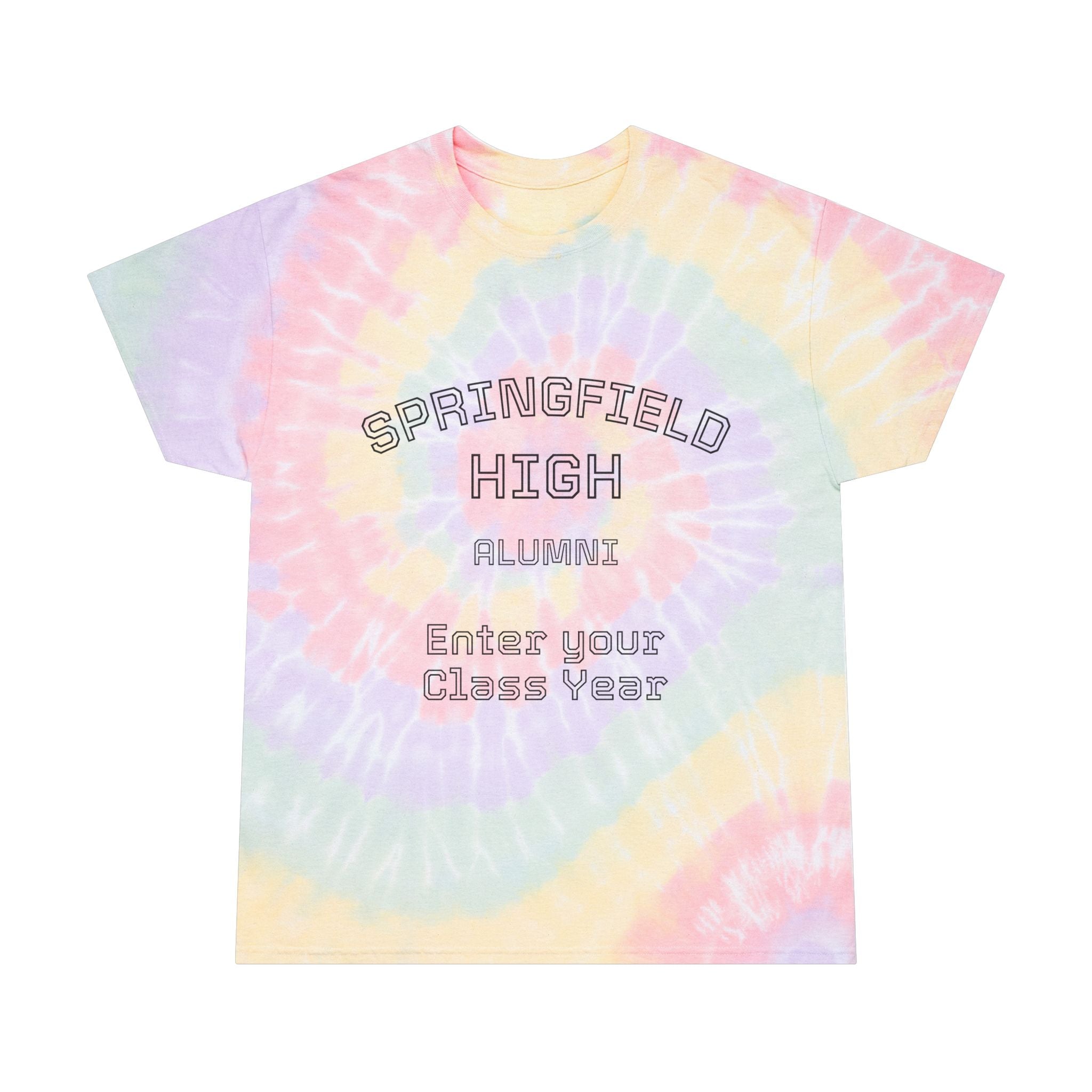 Pastel Spiral Tie-Dye Tee - "Springfield High Alumni" (Add your Class Year) Shirt
