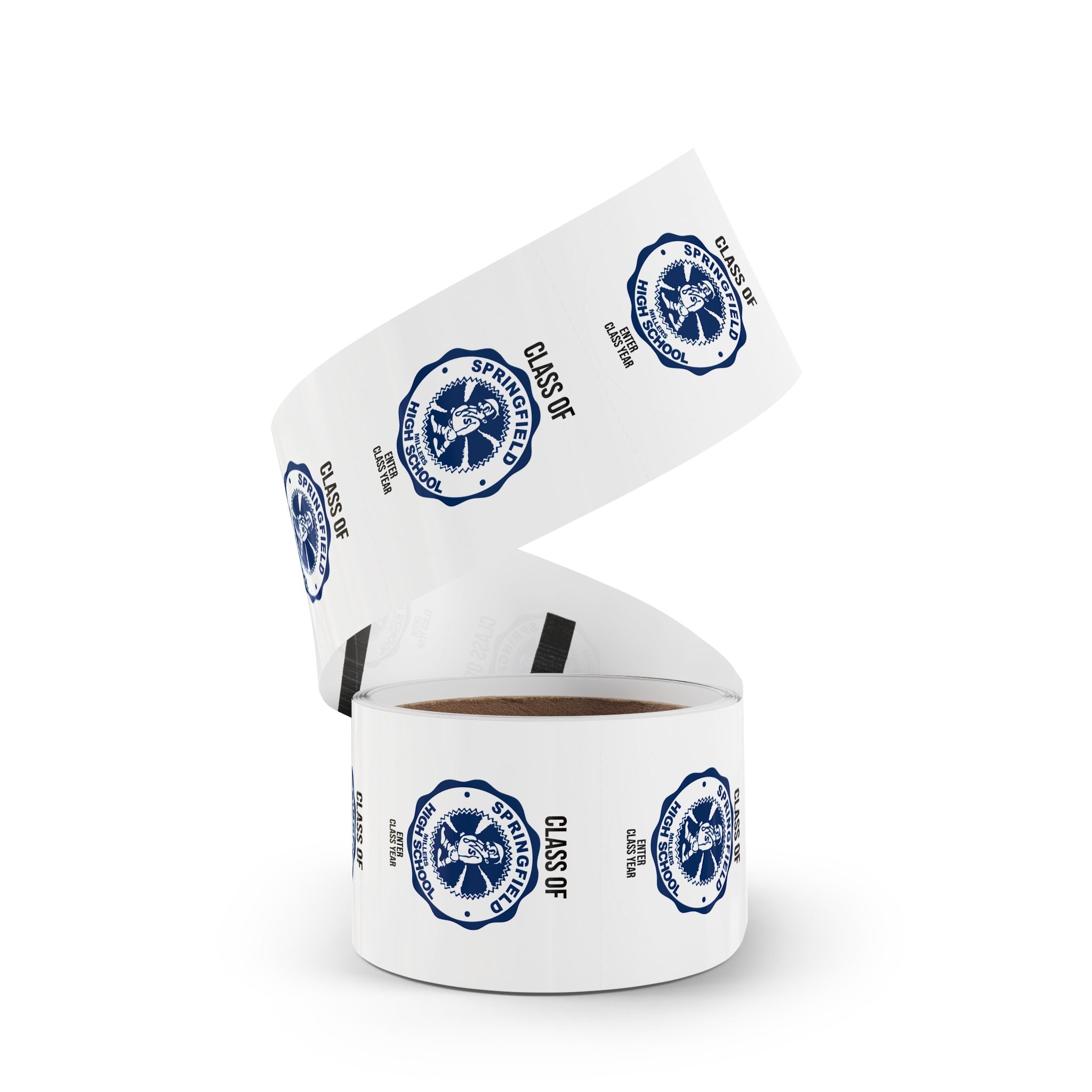 Custom School Seal Round Stickers on Roll — 'Class of' Personalized Labels