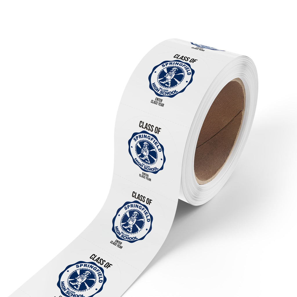 Custom School Seal Round Stickers on Roll — 'Class of' Personalized Labels