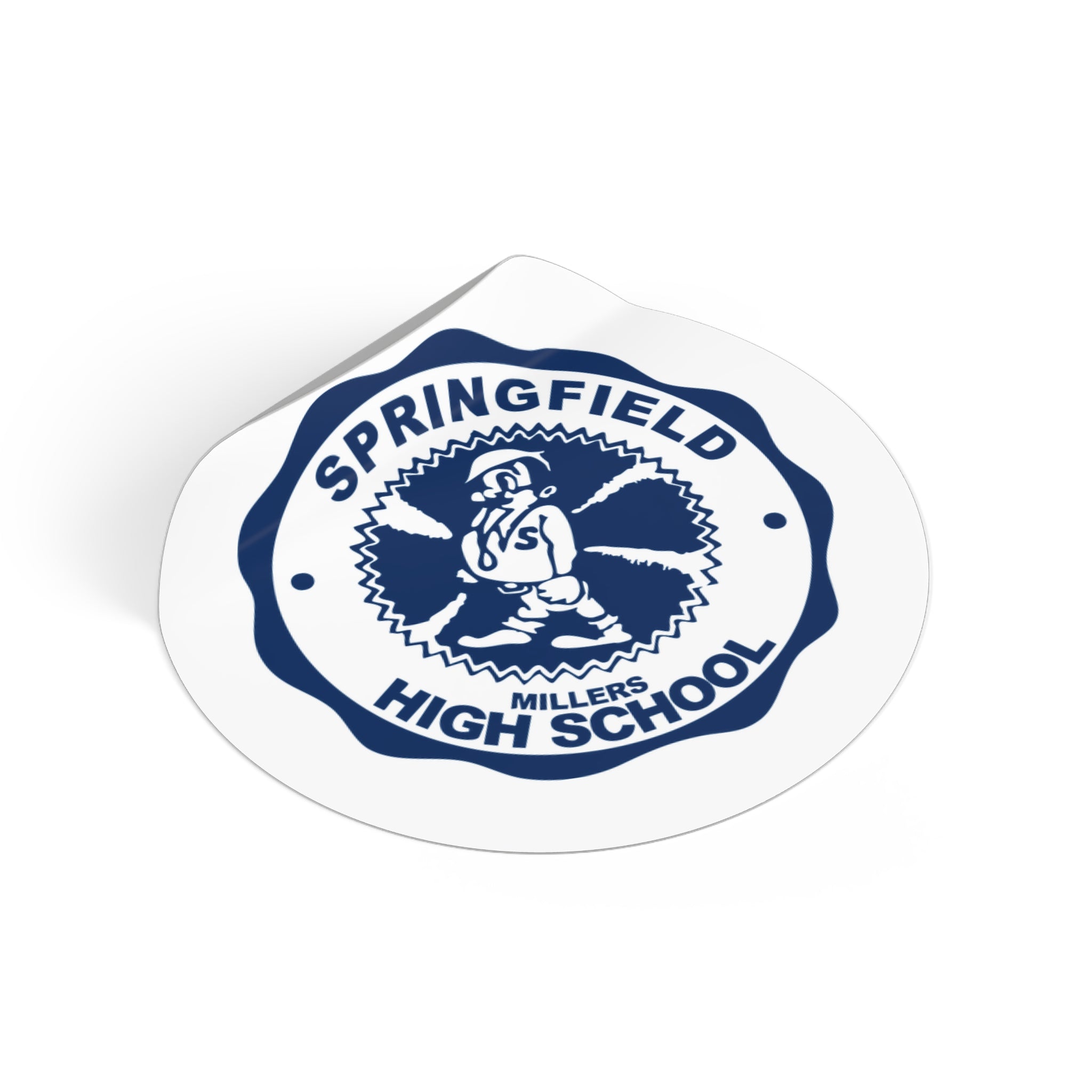 Springfield High School Millers Round Vinyl Sticker — School Logo Decal