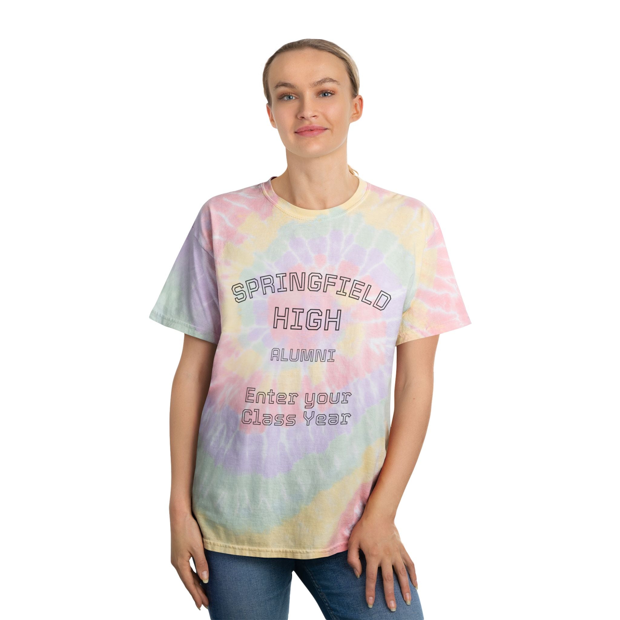 Pastel Spiral Tie-Dye Tee - "Springfield High Alumni" (Add your Class Year) Shirt