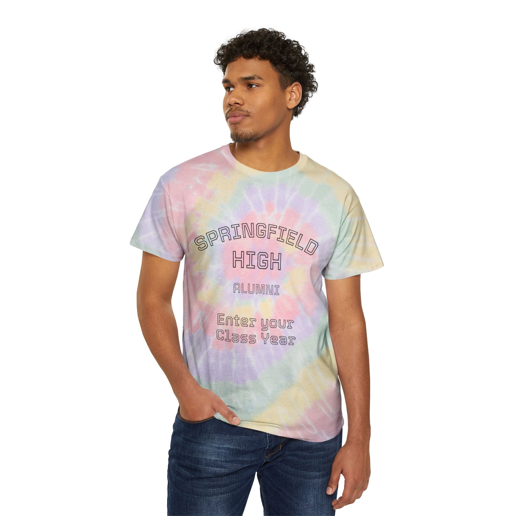 Pastel Spiral Tie-Dye Tee - "Springfield High Alumni" (Add your Class Year) Shirt