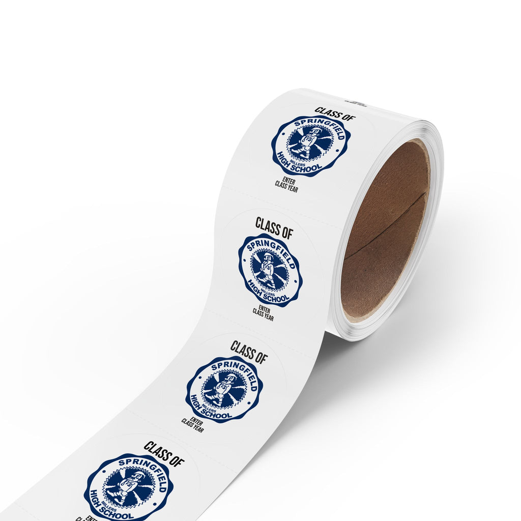 Custom School Seal Round Stickers on Roll — 'Class of' Personalized Labels