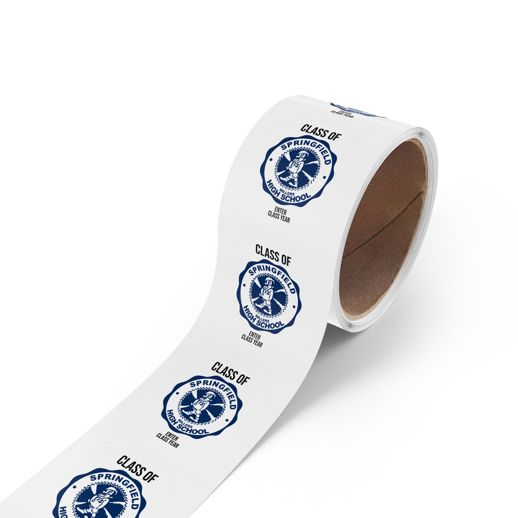Custom School Seal Round Stickers on Roll — 'Class of' Personalized Labels