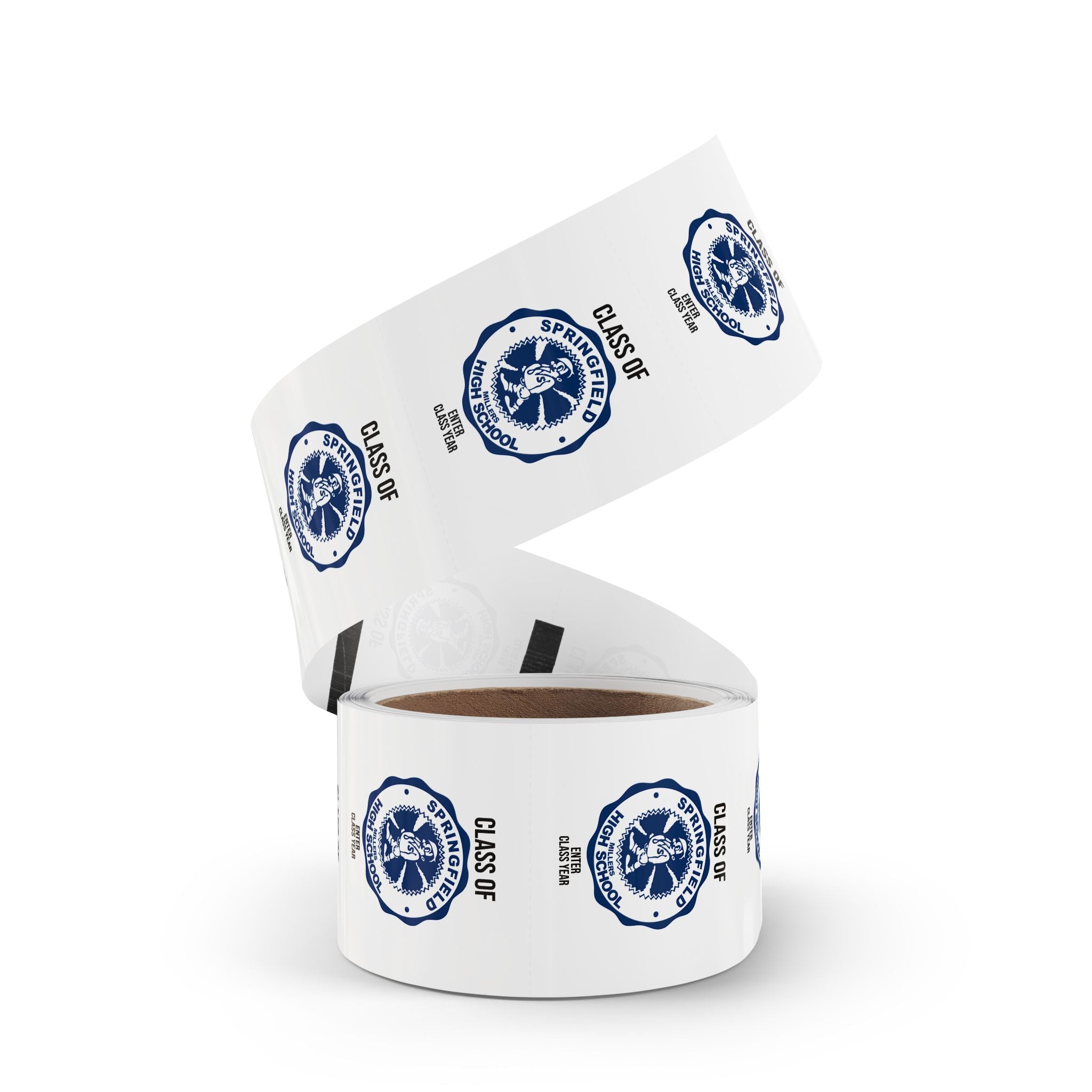 Custom School Seal Round Stickers on Roll — 'Class of' Personalized Labels