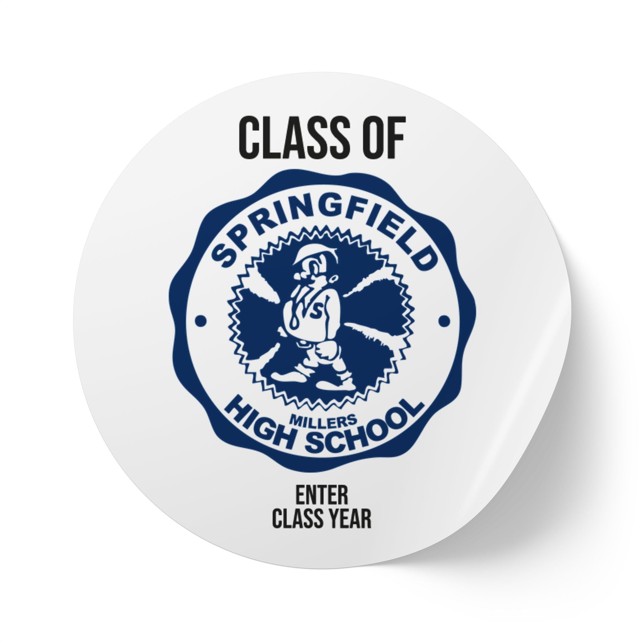 Custom School Seal Round Stickers on Roll — 'Class of' Personalized Labels