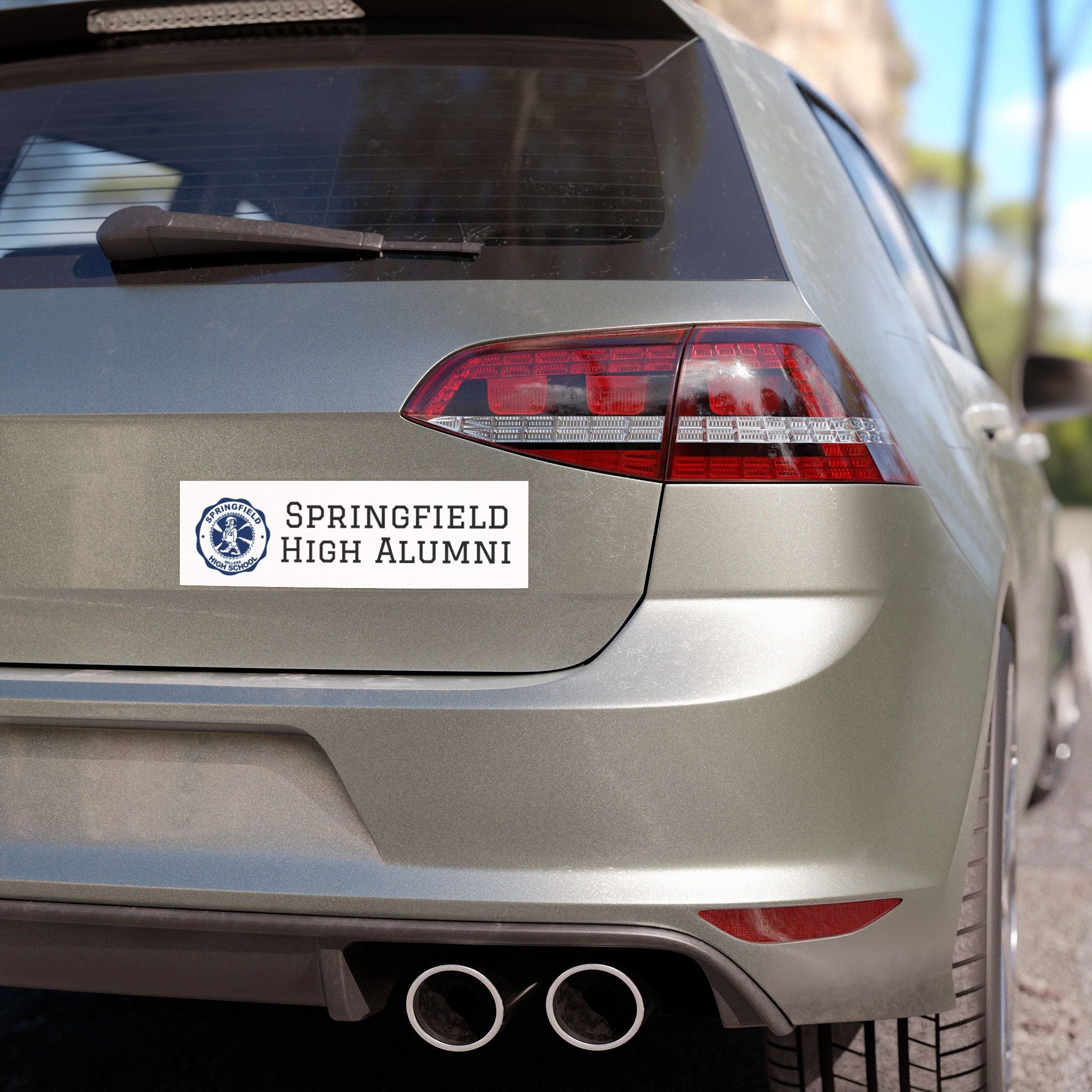 Springfield High Alumni Car Magnet — School Logo Magnetic Bumper Sticker